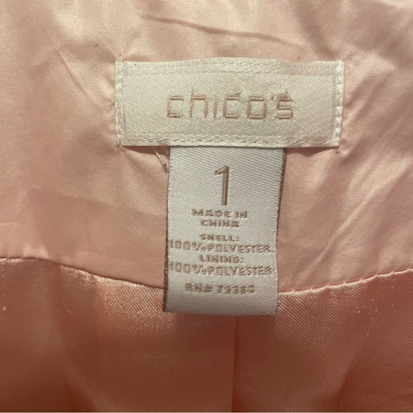Chicos Twisty Textured Tami Lightweight Jacket- Toscanini Light Pink - Size 1 - Picture 6 of 6